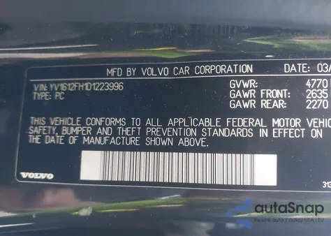 2013 Volvo S60 T5 from USA, damaged, VIN YV1612FH1D1223996